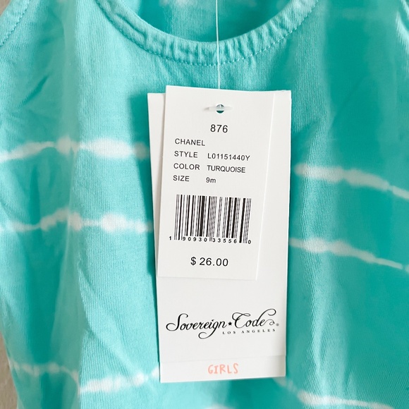 NWT Sovereign Code Teal and Blue Baby Girl Tank Top Size 9M - Picture 2 of 5